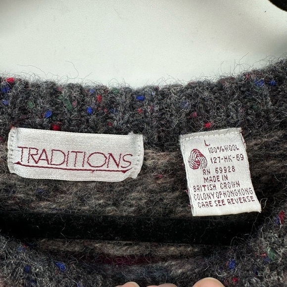 TRADITIONS VINTAGE Wool Grandpa contemporary gorpcore warm sweater LARGE - Picture 3 of 10